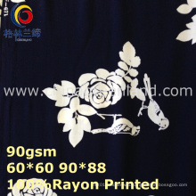 Rayon Flower Printed Fabric for Woman Dress Textile (GLLML443)